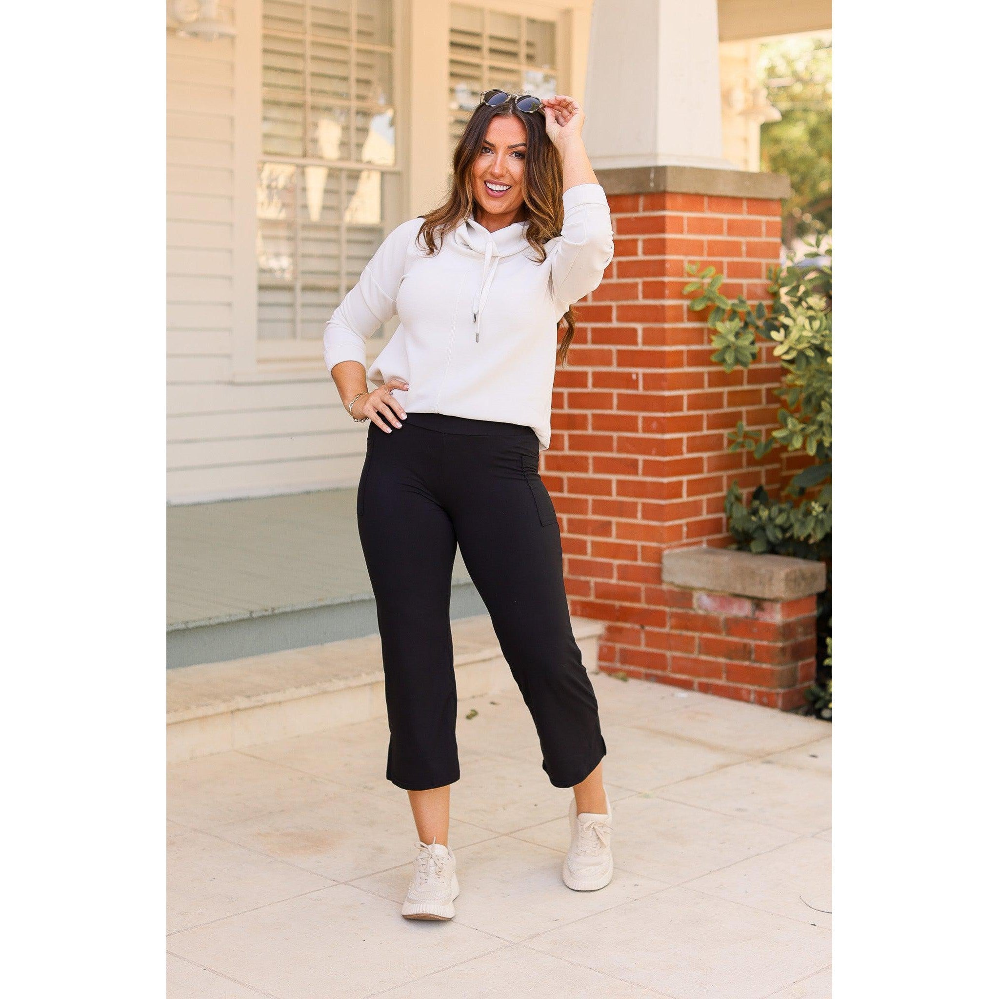 Ready to Ship | The Gabriella -Black  High Waisted Gaucho Pants